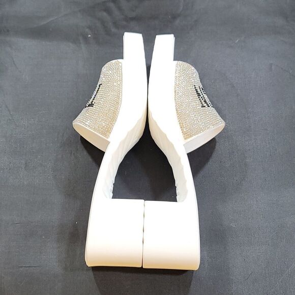 BRAND NEW TRUE RELIGION EMBELLISHMENTS BLOCK HEEL MULE  OPEN GLITTER SAN… - Picture 10 of 13